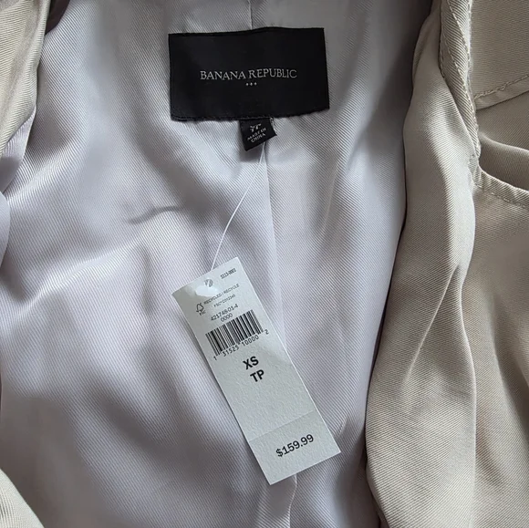 NWT Banana Republic Khaki Women's Trench Coat XS - Picture 9 of 11